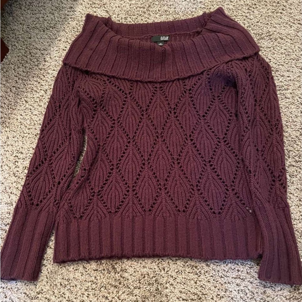 a.n.a Plum Cowl Neck Sweater